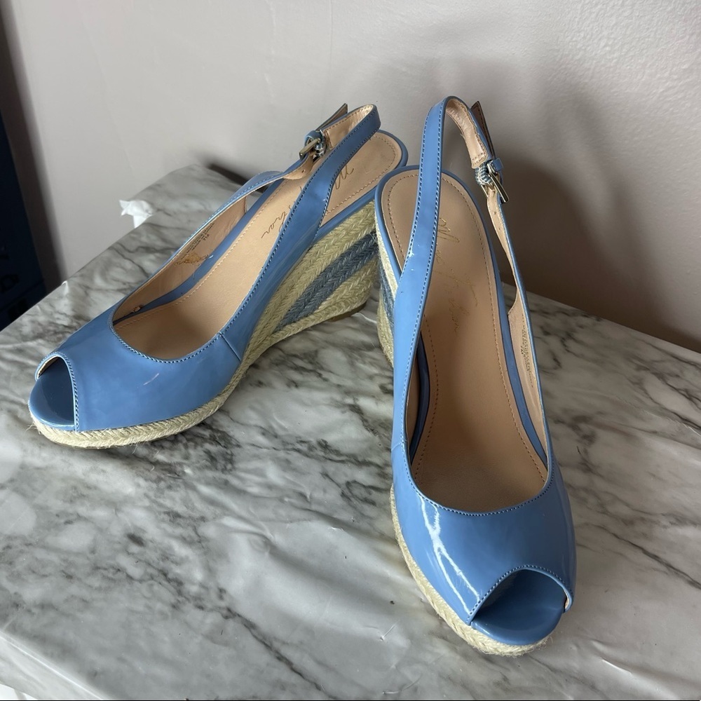 Marc Fisher Espadrille Wedge Sandals Blue Size 7 Read - Picture 9 of 16